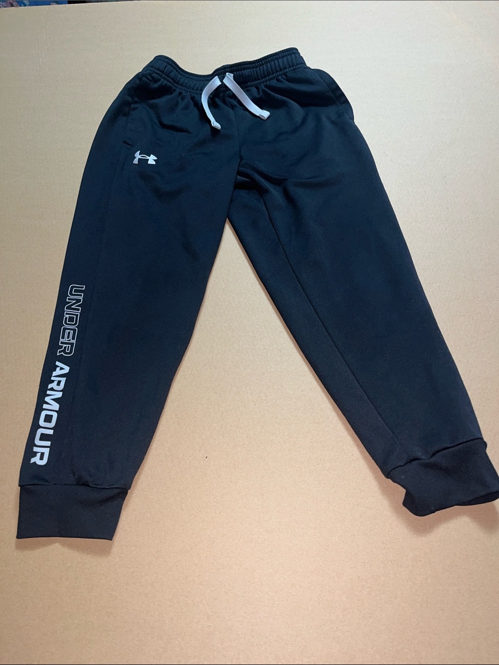 Under Armour Kids Black Jogger Sweatpants with White Logo